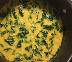 Roasted Kale and Chickpea Soup